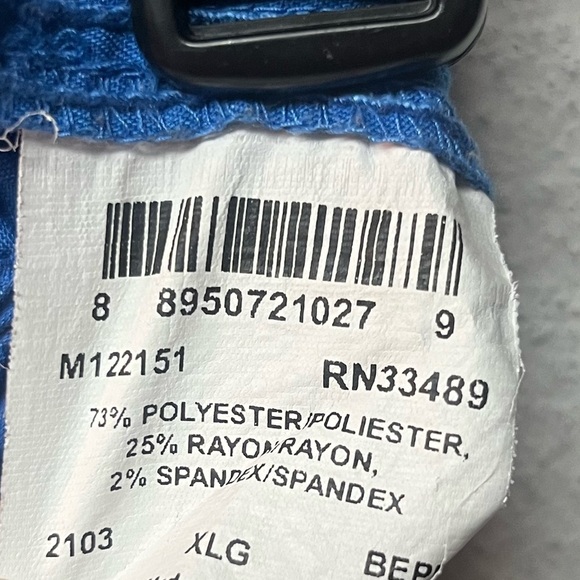 Landau Scrub Blue Pants with Green Drawstring - Picture 5 of 5